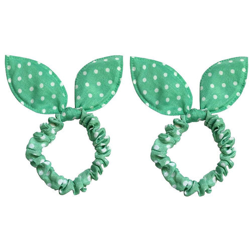 accesorio elastico cabello orejas de conejo verde x 2 unidades