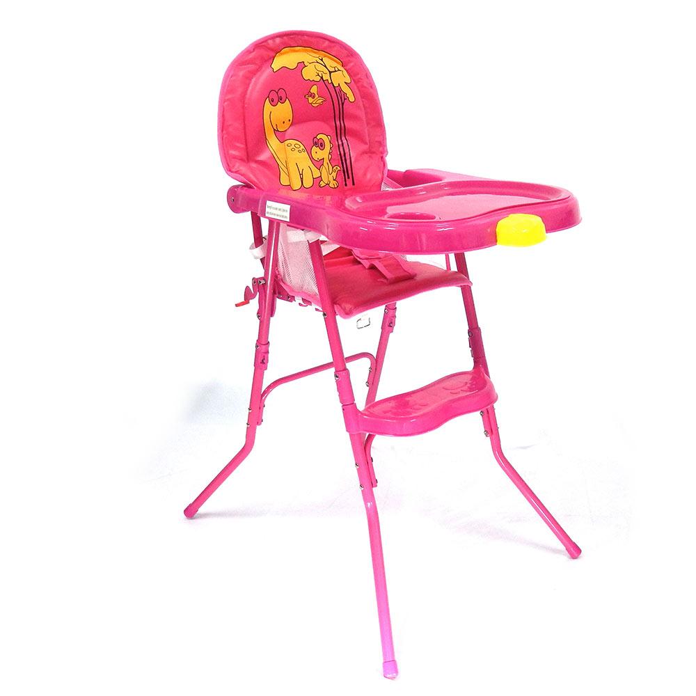 silla comedor  dinosaurio rosada