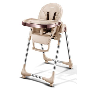 Portable High Chair For Baby Foldable Baby Highchairs for Feedding Adjustable Booster Seat For Dinner Table With Four Wheels