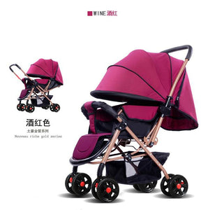 High Landscope Umbrella Baby Stroller Two Way Baby Trolley Portable Lying Baby Cart Width Sleeping Basket Newborn Pram carrinho