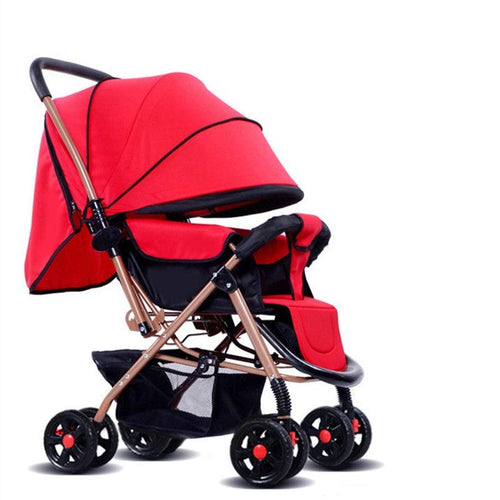 High Landscope Umbrella Baby Stroller Two Way Baby Trolley Portable Lying Baby Cart Width Sleeping Basket Newborn Pram carrinho