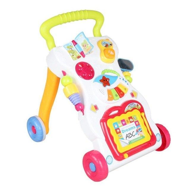 Top Selling Baby Toddler Trolley Sit-to-Stand Walker Safety Learning Walking Assistant Infant Musical Walkers First Steps Car