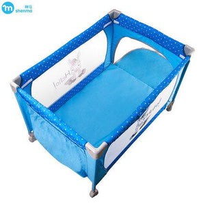 SHENMA multifunctional fold baby game bed, light portable baby bed, baby cradle with toy rack, foldable baby crib