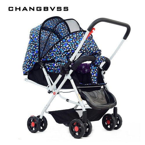 New High Landscape Portable Two-way Baby Stroller,Sit and Lie Baby Carriage for Newborn,Foldable Baby Pram Pushchair Kinderwagen