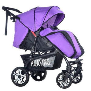 Luxury Baby Stroller with Foot Cover Portable Lying Two-way Baby Cart Widen Enlarge Sleeping Basket Newborn Pram Baby Trolleys