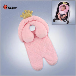 Sozzy Baby Stroller Mat with Anti Roll Pillow Cotton Child Infant Cushion for Strollers Kids Toddlers Head Body
