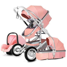 Load image into Gallery viewer, Luxury Fashion Baby Stroller 3 in 1 Foldable Infant Trolley,High Landscape Baby stroller Sit and Lie Baby Pushchair ,poussette