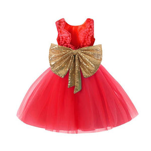 Princess Kid Baby Girl Sequins Boknot Dress Party Dresses Halloween Christmas Costume 0-5 Years Fluffy Clothes Toddler Girl Gown