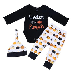 Halloween Letter Pumpkin Print Black Romper Costume
