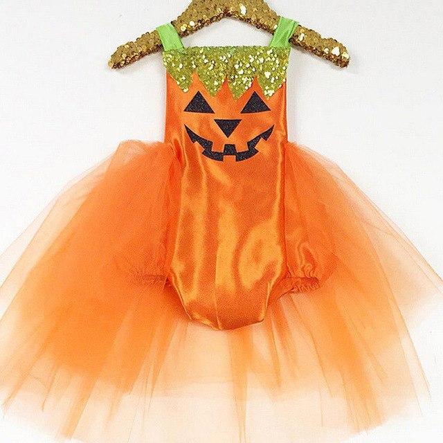 Halloween Baby Girl Clothes Party Costume Bodysuit Ruffles Cute Fancy Tutu Sleeveless Baby Girls Outfit