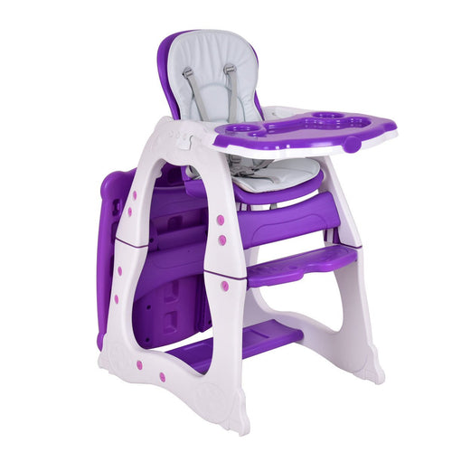 Purple Costway 3 in 1 Baby High Chair