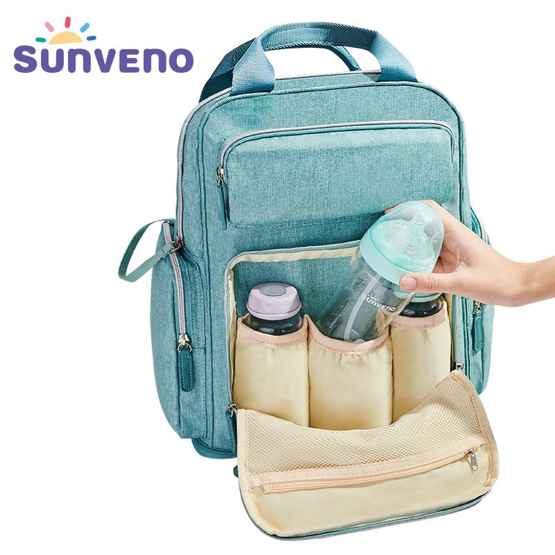 Sunveno Fashion Diaper Bag Backpack Large Capacity Baby Bag Mommy