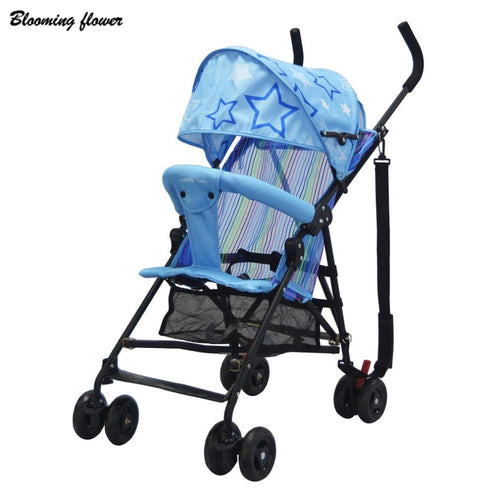 Blue Blooming Flower Umbrella Stroller
