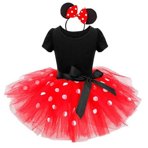 Newborn Baby Girl Dress Fancy Halloween Mouse Dots Costume 1 Year Birthday Outfit Little Girls Dresses Party Wear Free Headband